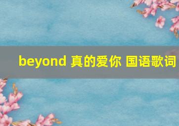 beyond 真的爱你 国语歌词